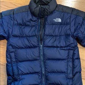 Navy  blue North Face puffer jacket